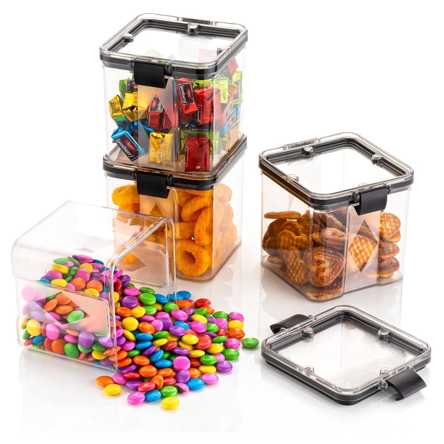 2763 4Pc Square Container 700Ml Used For Storing Types Of Food Stuffs And Items. DeoDap