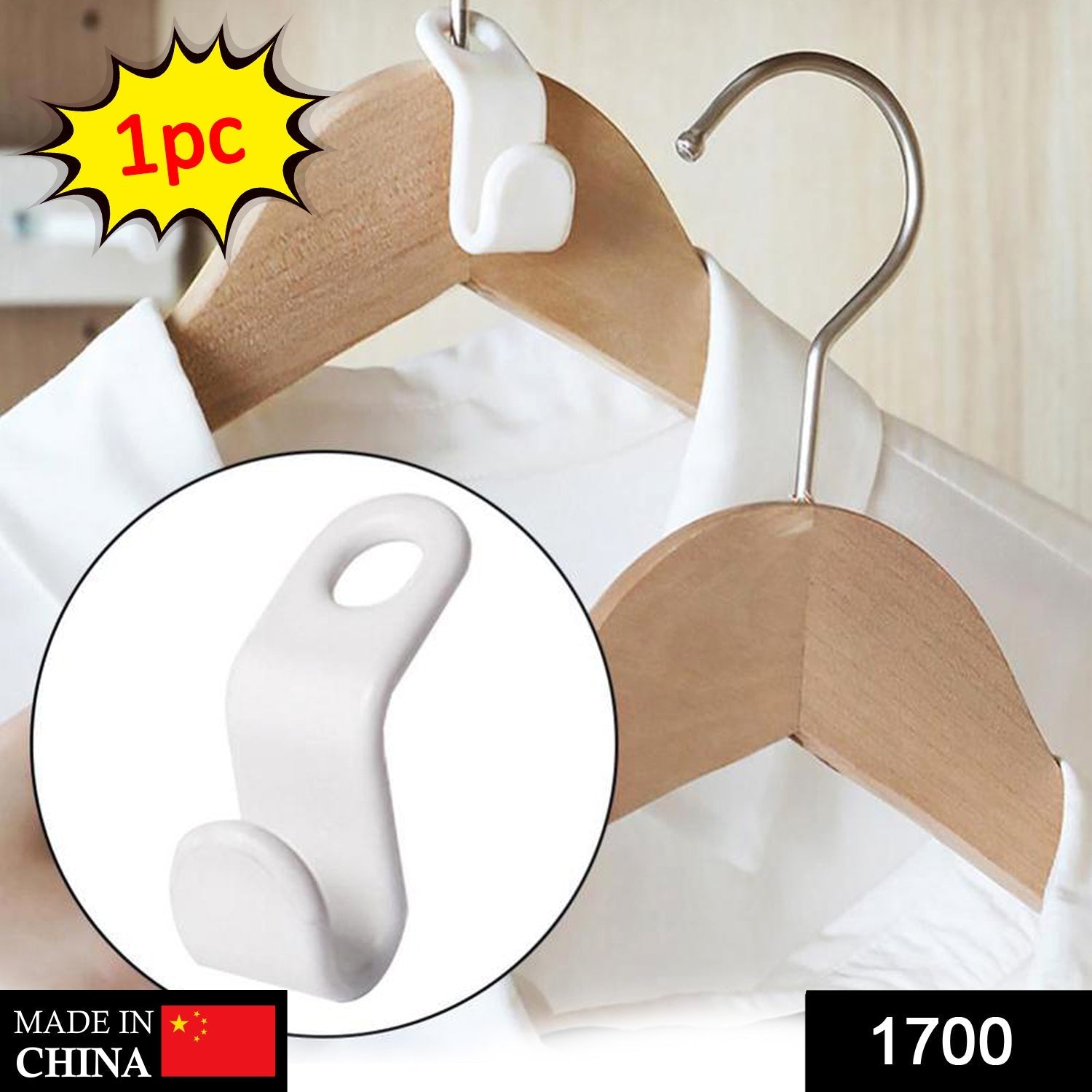 1700 Plastic Clothes Hanger with Non-Slip Pad DeoDap