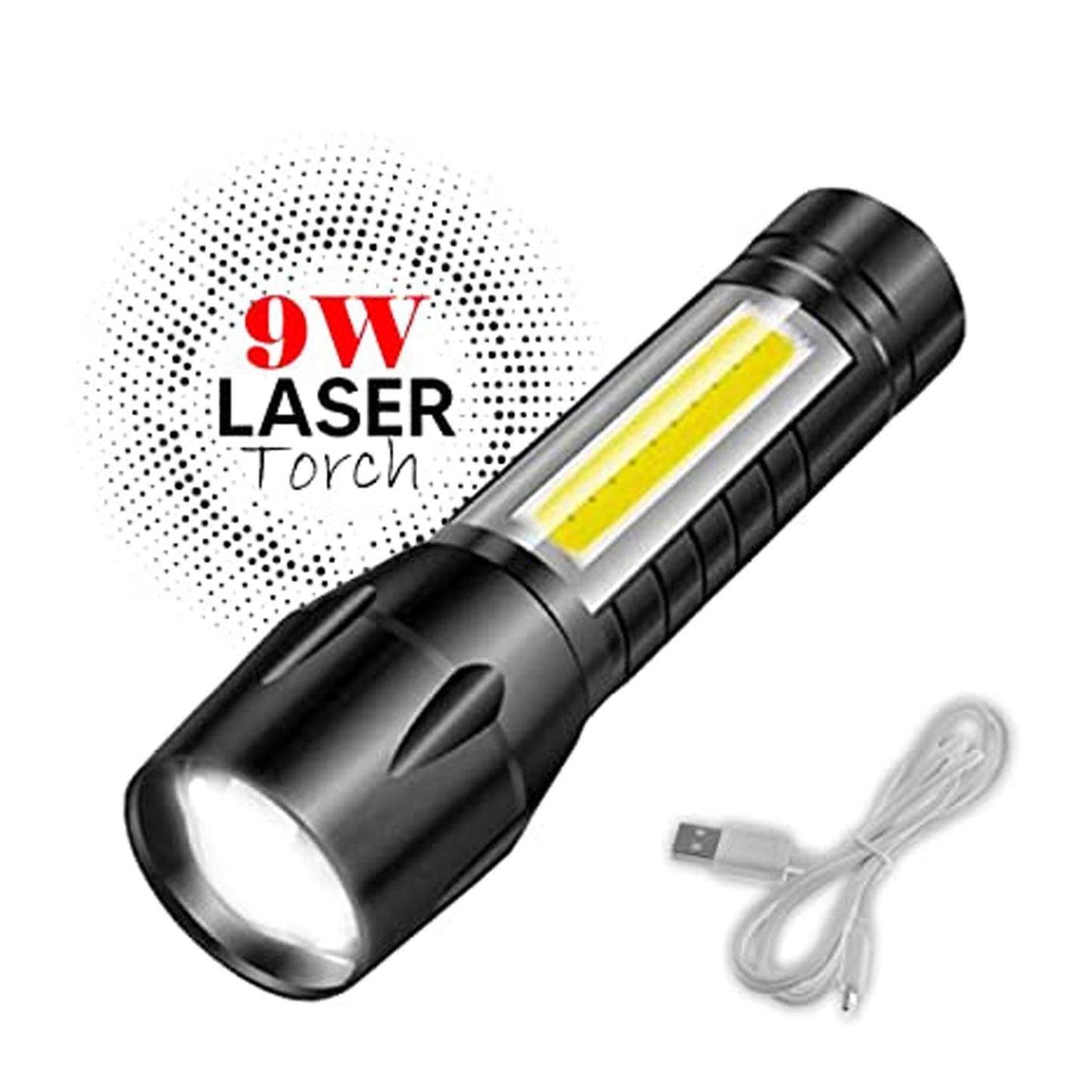 7528  Mini Search Rechargeable LED Long Range Flashlight Emergency Light Torch Primerce