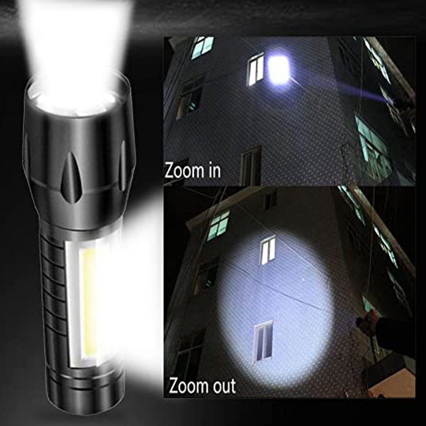 7528  Mini Search Rechargeable LED Long Range Flashlight Emergency Light Torch Primerce