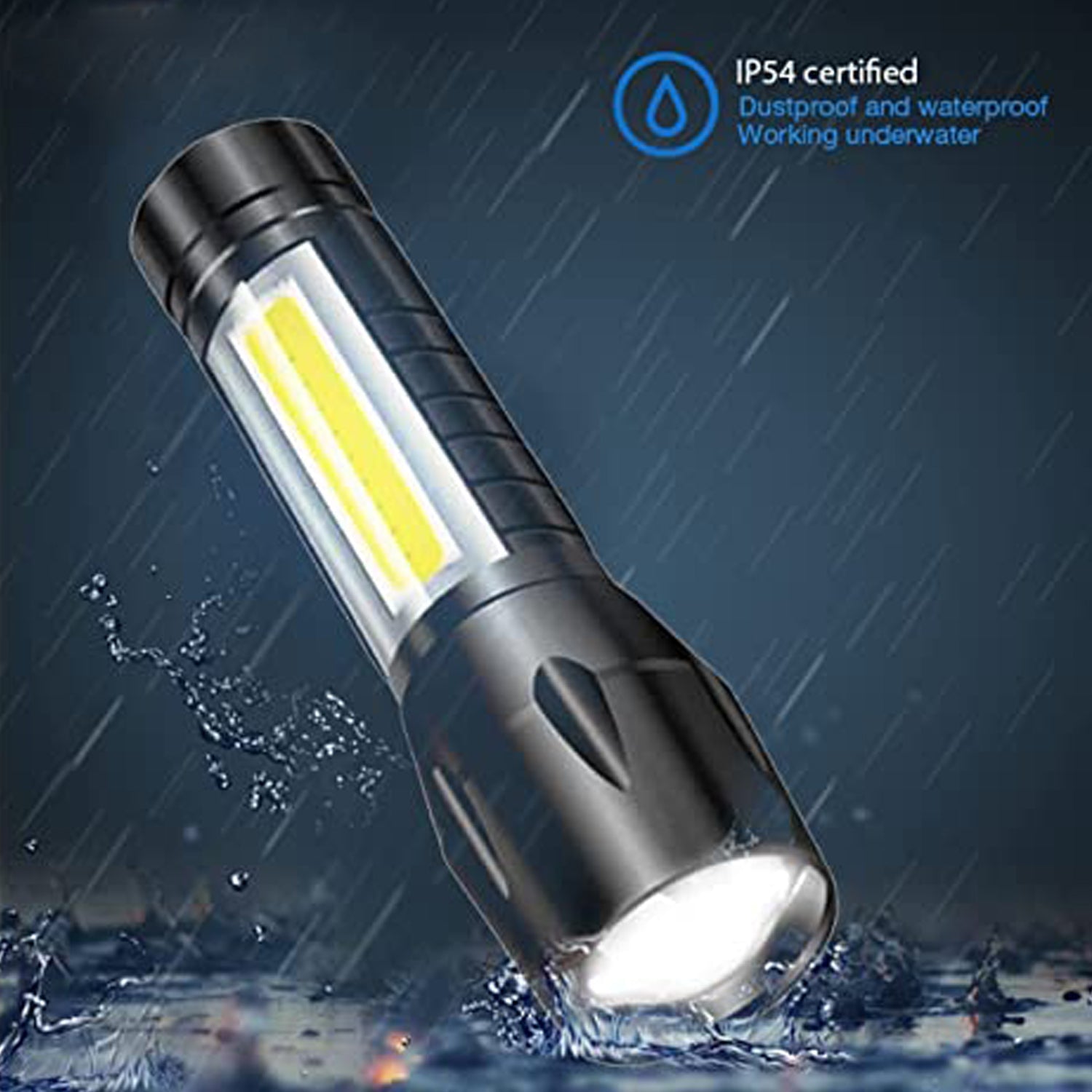 7528  Mini Search Rechargeable LED Long Range Flashlight Emergency Light Torch Primerce